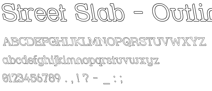 Street Slab - Outline Rev font